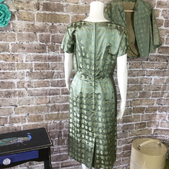 SOLD Vintage Silk Wiggle Dress with Matching Jacket - Picture 6 of 8